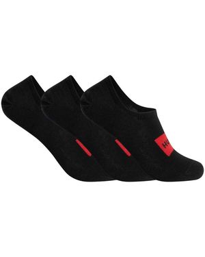 HUGO Socquettes Lot De 3 Paires De Chaussettes Basses Étiquetées - Noir