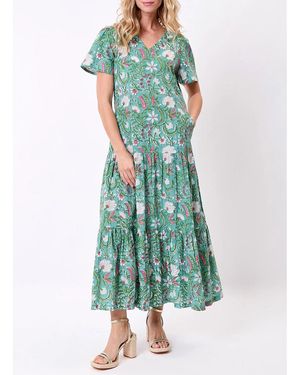 Robe La Fiancée Du Mékong Taille S - Coton Floral - Manches 3/4 - NEUF Avec étiquettes