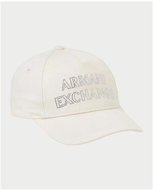 EAX Casquette Casquette Femme Ax Avec Visière Et Logo Brodé - Blanc