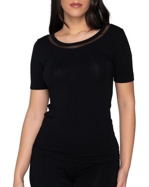 Luna Onderhemden T-Shirt Met Slipe Mouwen Cotton Touch Splendida - Zwart