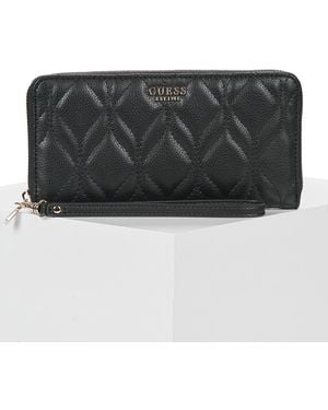 Guess Portemonnee Maxine Slg Large Zip Around - Zwart