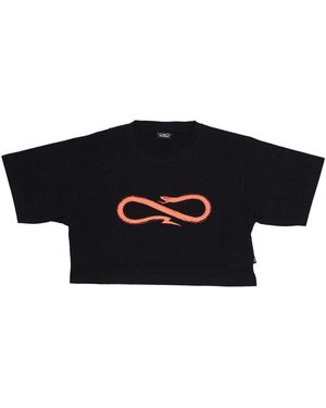 Propaganda T-Shirt Maglietta Corta Donna W Logo Croptop Tee - Noir