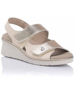 Pitillos Sandales compensées Sandale à coin - Cuir - Gris