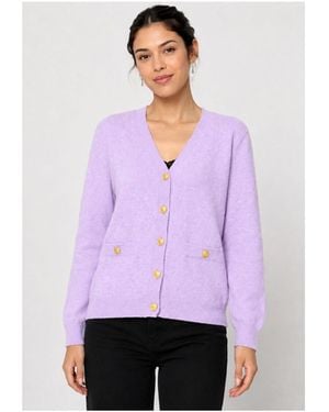 Kebello Pull Pull Cardigan Col V F - Violet