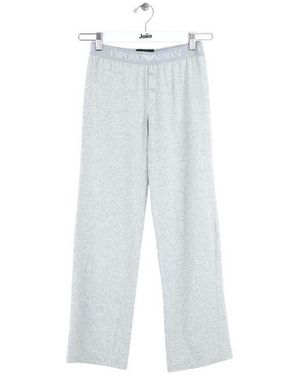 Emporio Armani Pantalon Pantalon droit gris - Blanc