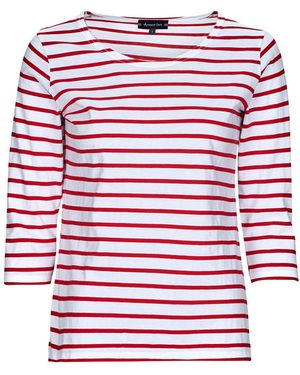 Armor Lux T-Shirts A Maniche Lunghe Mariniere Jersey Ml - Rosso