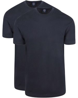 Suitable T-shirt Obra T-Shirt à Col Rond Haut Marine 2-Pack - Bleu