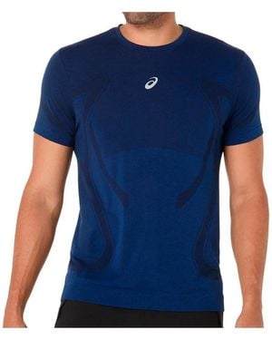 Asics T-shirt ROAD SEAMLESS SS TOP - Bleu