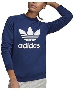 adidas Sweat-Shirt Trefoil Crew Sweatshirt - Bleu