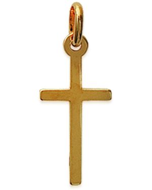 Brillaxis Pendentifs Pendentif Croix Chrétienne 20X10Mm Plaqué Or - Blanc