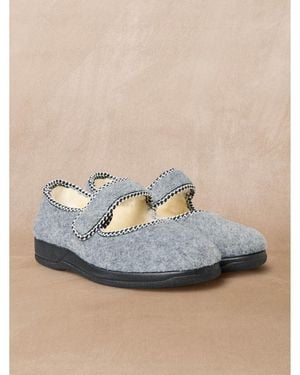 Pediconfort Chaussons Pantoufles fourrées à scratch - Bleu