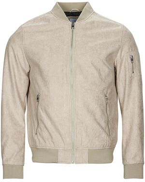 Jack & Jones Giubbotto Jjerocky Faux Suede Bomber - Grigio