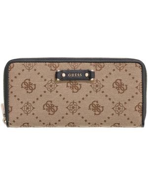 Guess Portefeuille Compagnon Dorothy Grand Latte Logo - Métallisé