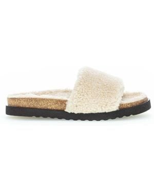 Gabor Chaussons Pantoufles En Textile - Blanc