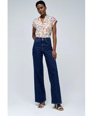 Salsa Jeans Chemise Blouse AVEC MOTIF Blanc - Bleu