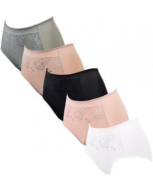 Tresser Culottes & Slips Culotte Microfibre Dentelle 5841W Pack De 5 - Noir