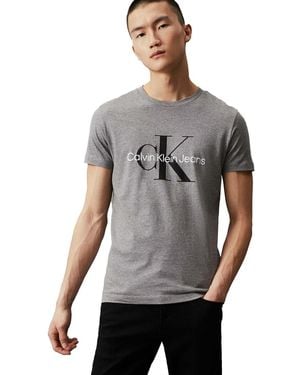Ck Jeans T-shirt Core Monologo Slim T, P2d - Gris