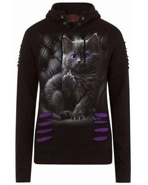 Spiral T-Shirt Cattitude - Noir