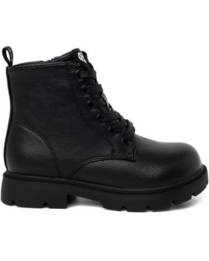 Pisamonas Bottines Bottes Fille Lacets Garvalín Style Militaire - Noir
