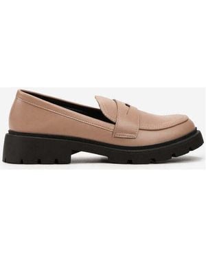 Vera Collection Ballerines Mocassins s semelle épaisse, Rose poudre - Neutre
