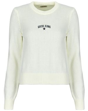 Guess Trui Ls Cn J Star Emb Swtr - Wit
