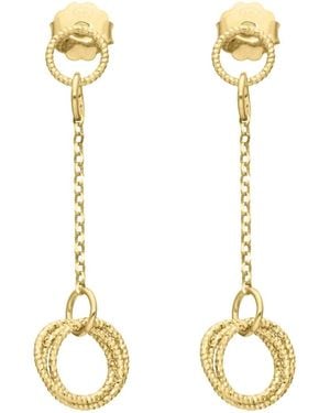 Orusbijoux Boucles oreilles Boucles D'oreilles En Argent Doré Diamanté Classique - Métallisé