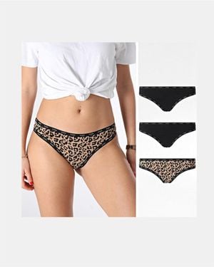 Guess Slips O4Gg24 K6Yw1 Printed Basic Thong - Blanc