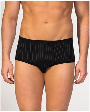 Zd - Zero Defects Slips Slip ouvert coton égyptien rayure diplomate - Noir