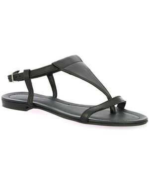 Gianni Crasto Sandales plates Nu pieds cuir - Noir