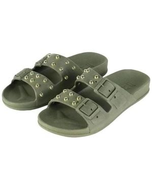 CACATOES Mules Sandales plates Ref 63304 Kaki fonce - Vert