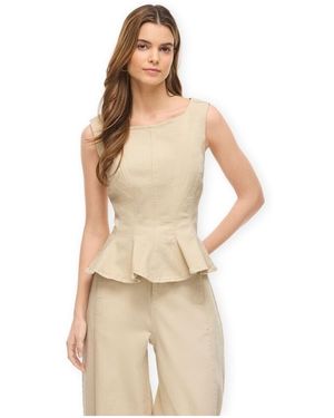 Vila Blouses Top Chia Peplum - Neutre