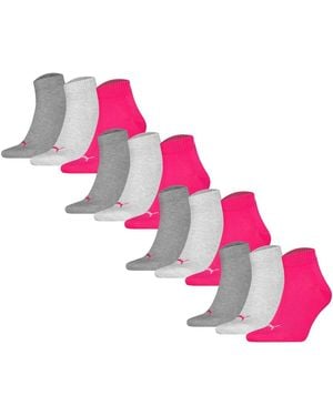 PUMA Chaussettes unisexe Chaussettes Paquet de 12 Quarter Plain 12P - Rose