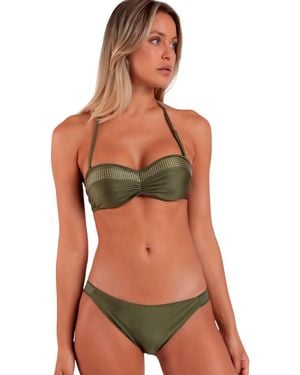 Admas Maillots de bain Ensemble 2 pièces bikini bandeau Punk Beach - Vert