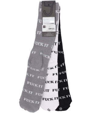 Huf Socquettes Calza Media Uomo Fuck It 3pk Socks Multi - Gris