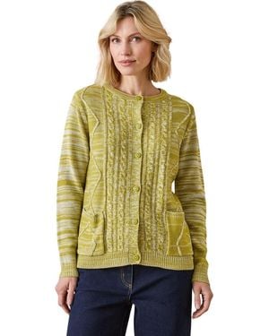 Daxon Gilet Gilet Cardigan Chaud Col Rond - Vert
