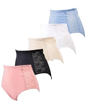 Tresser Culottes & Slips Culotte Microfibre Dentelle 5308W Pack De 5 - Bleu