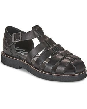 Kickers Flache Sandalen Kick Lergo - Schwarz