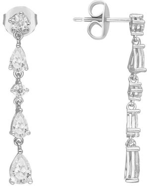Orusbijoux Boucles oreilles Boucles D'oreilles Argentées Pendantes - Blanc