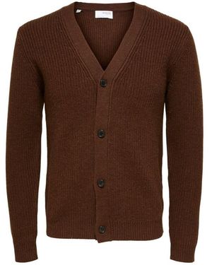 SELECTED Pull 16086753 SLHUTAH-SHAVED CHICOLATE - Marron