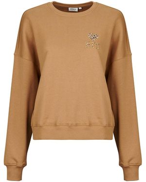 ONLY Kapuzensweaters Onllise L/S O-Neck Print - Braun