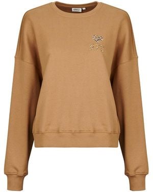 ONLY Sweatshirts Onllise L/S O-Neck Print - Marron