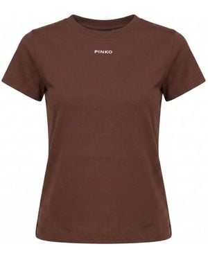 Pinko T-shirt T-shirt marron basique rose
