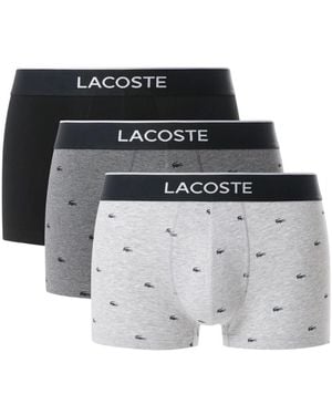 Lacoste Caleçons Lot de 3 boxers Ref 65379 VDP Noir Gris