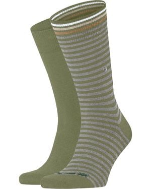 Burlington Socquettes Everyday 2-Pack Rayures Vert