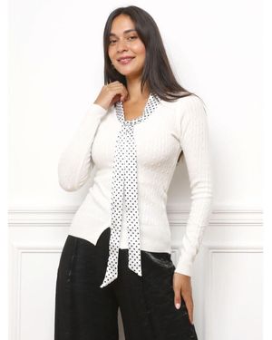 La Modeuse Pull Gilets, Cardigans Pour Femme - Blanc