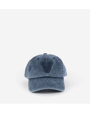 V Things Casquette VICTORIA THINGS CASQUETTE COTON DÉLAVÉ BRODERIE 9226020 - Bleu