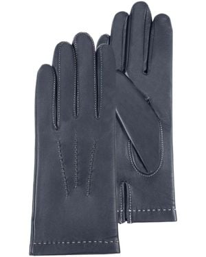 Isotoner Gants Gants 3 baguettes cuir Denim - Bleu