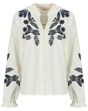 ONLY Camicetta Onlgiru L/S Embroidery - Bianco