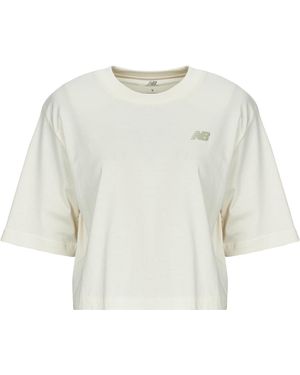 New Balance T-Shirt Linear Heritage Relaxed T-Shirt - Bianco