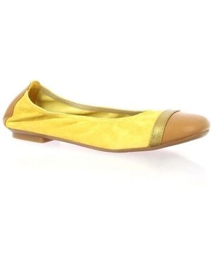 Reqins Ballerines Ballerines cuir velours ocre - Jaune